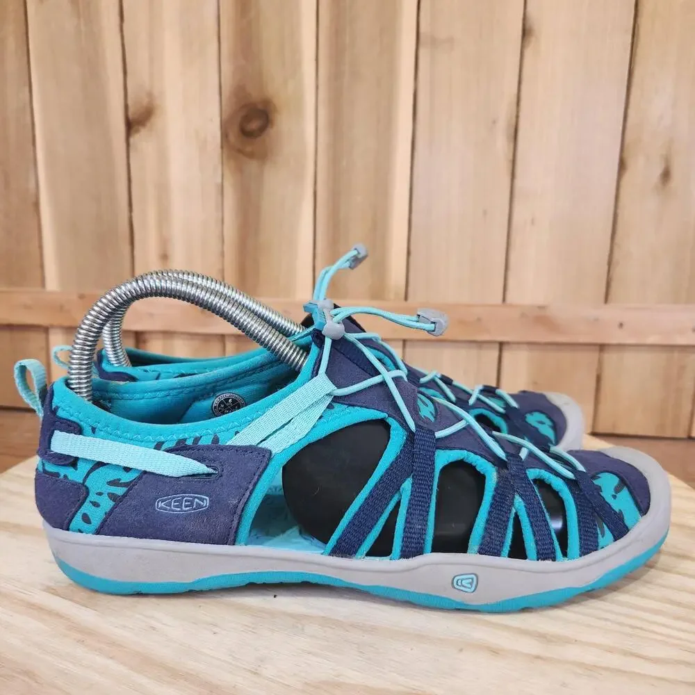 Keen Moxie Sandals Kids 6 Blue Teal Bungee Water Shoes Closed Toe Outdoor